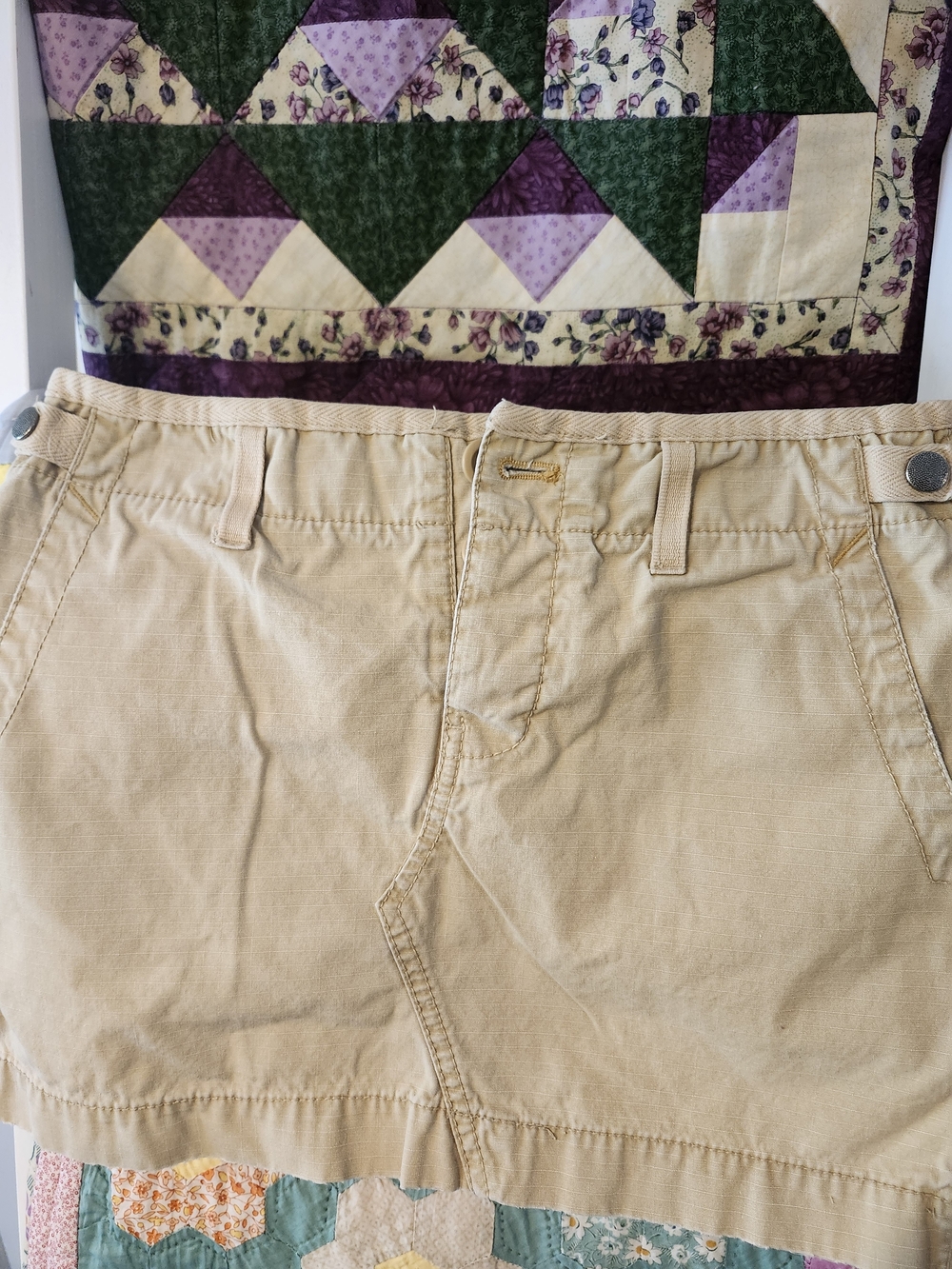 Beige Khaki Mini Skirt